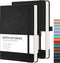 RETTACY Graph Paper Notebook 2-Pack, 192 Pages per Pack, Leather Hardcover, 5.7"x8.3"