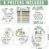 Hadley Designs Motivational Reading Posters for Classroom - 6 Reading Strategies Posters for School Library Decor