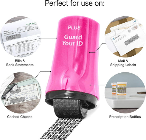 Guard Your ID Advanced Security Roller 2.0 - Identity Theft Prevention Stamping in Pink