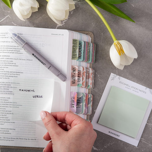 DiverseBee 50 Sheets Pastel Transparent Sticky Notes, 3x3” Clear Sticky Tabs for Planner Accessories, Bible Journaling