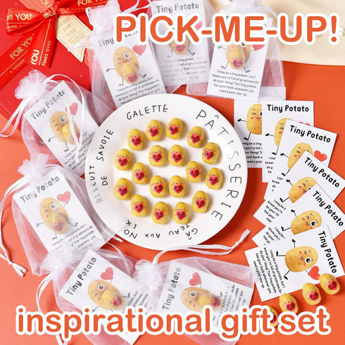 PAPPYN-A 100 Set Inspirational Potato Employee Appreciation Gifts Bulk for Coworkers Team Staff Thank You Gifts Organza