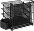 Simple Houseware Desktop Document Tray Organizer with Sliding Drawer, Caddy, Hanging File Section, Black