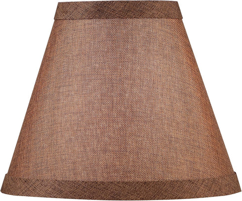 Aspen Creative 51011-2, 3" 6" 5" Set 2 Hardback Empire Transitional Clip-On Chandelier Shade, Dark Brown Burlap Texture
