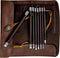 Tungsten Steel Chisel Set, 8 Pcs Metal Engraving Tools with Leather Sheath for Woodworking, Seal and Bamboo Carving