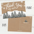 Hadley Designs 25 4x6 Woodland Christmas Holiday Thank You Postcards, Blank Cute Modern Kraft Note Card