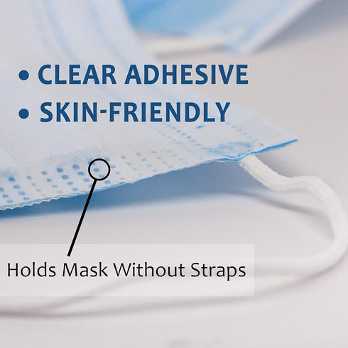Pro 1502 Self-adhering Face Mask Tape 1/2in (12mm) x 20ft Clear Double Coated Medical, Skin Friendly Adhesive