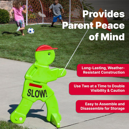 Step2 32-Inch Kid Alert Street Safety Sign, Kids at Play Signage for Neighborhood Safety, Tall Reflective Caution Sign