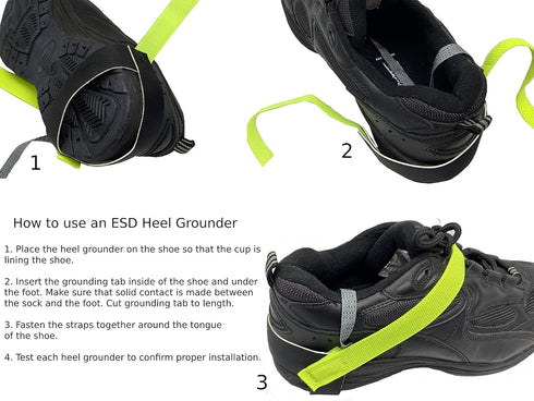 ESD Adjustable Anti Static Heel Grounder Straps, One Size Fits All, Perfect for Grounding Electronics - 1 Piece