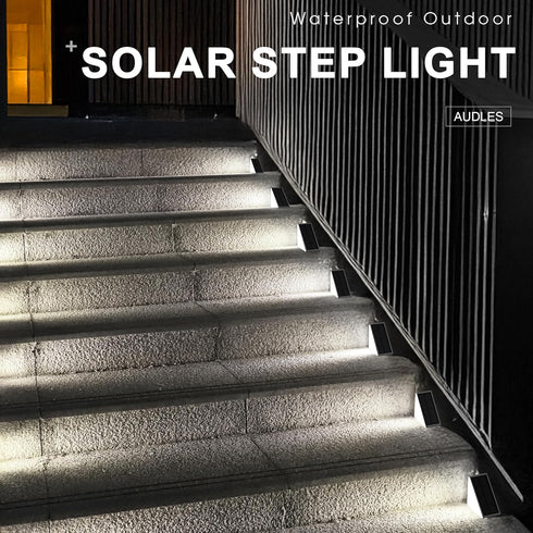 IP67 2PK AUDLES LED Solar Step Lights Waterproof Outdoor Stair Lights, Solar Deck Light Outdoor Decor Solar Decoration