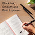 U Brands Midnight Monterey Ballpoint Pens, Set of 12, Black Soft Touch, Bold (1.0 mm) Point, Black Ink