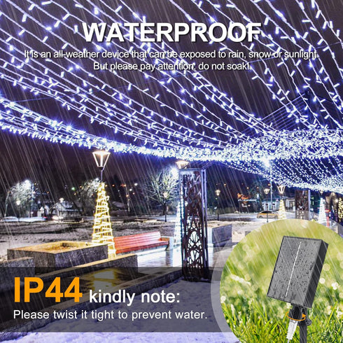 mimigogo Outdoor,500 165FT 8 Solar String Lights LED Christmas Lights with Modes and Timer, Remote Control for Holiday