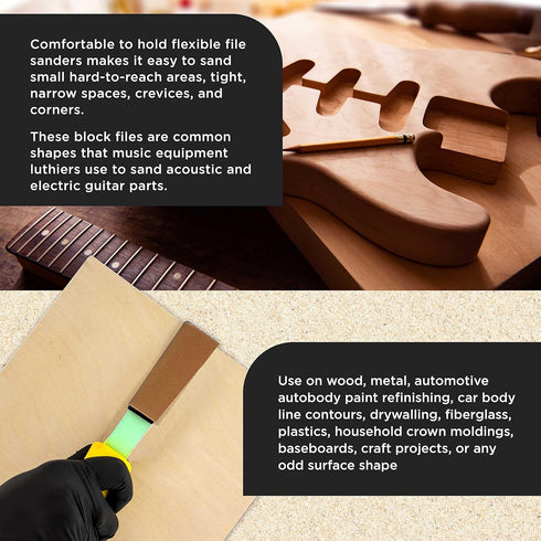 Dura-Gold Sanding Stick Kit with 40 Sheet Sandpaper, Yellow Flat Ergo Handle Starter Kit