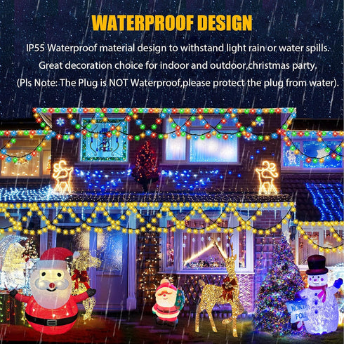 380LED 40FT 11 KAZOKU Christmas Light Outdoor Waterproof Fairy String Lights Extendable Half-Round Christmas Lights