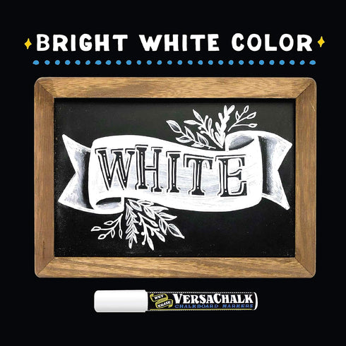 VersaChalk White Chalkboard Chalk Markers - Wet Erase Dustless Chalk Ink Paint Marker for Blackboard, Dry Erase White Board, Chalkboard Sign (COMBO SET, 2/SET) by VersaChalk