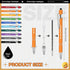 Teling Black Ink Ballpoint Pens with Optimistic Quotes - 20 Pieces