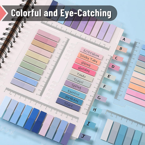Mr. Pen Sticky Tabs, 1600 Pcs Colorful Transparent Book Tabs, Page Markers for Annotating Books