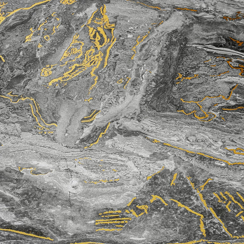 Stickyart Thick Grey Gold Liquid Marble Contact Paper for Cabinets, Peel and Stick Countertops for Kitchen Waterproof