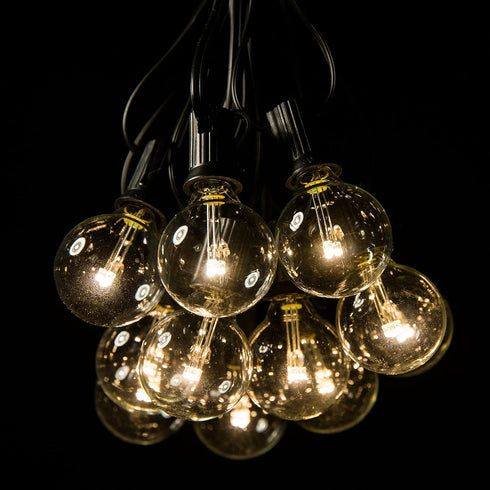 (10 G40 1.6" .6 Bulbs) Hometown Evolution, Inc. Outdoor Globe String Lights Foot, LED Clear - Black Wire - Watt