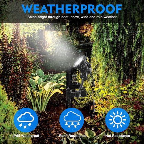 7W 6000K 9.8ft Taysing LED Spot Lights Plug in Outdoor Indoor Light Power Cord Waterproof Landscape Lights Spotlight