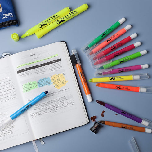 Mr. Pen Highlighters, Gel Highlighter - Pack of 12, No Bleed Highlighter, Bible Highlighters, Assorted Colors