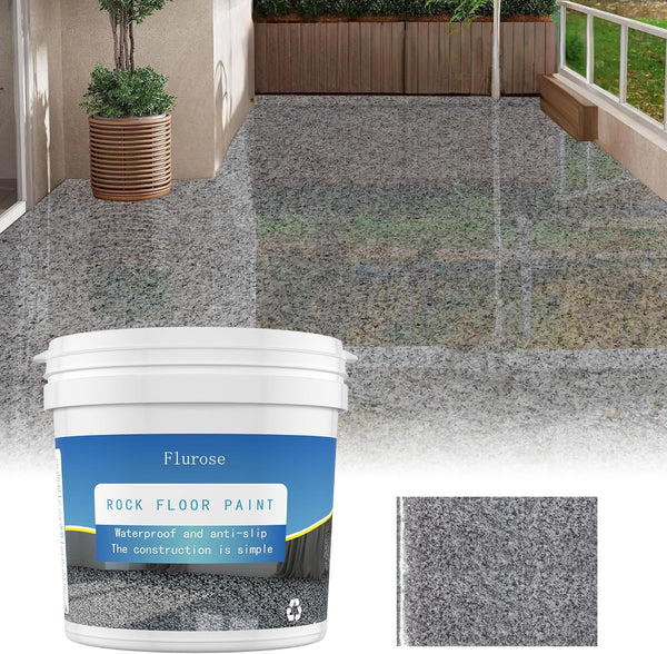 Flurose Epoxy Colored Sand Floor Paint, High-Gloss Self-Leveling Epoxy Coating for Interior &