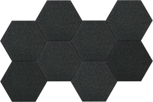 Vienrose Hexagon Felt Bulletin Board Tiles with 35 Push Pins for Wall Decoration in Office, Home, and School, Black 8