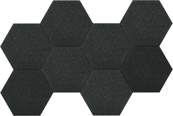 Vienrose Hexagon Felt Bulletin Board Tiles with 35 Push Pins for Wall Decoration in Office, Home, and School, Black 8