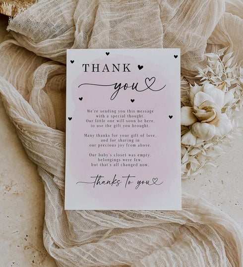 Your Main Event Prints Baby Shower Thank You Cards with Envelopes - Elegant and Convenient Gratitude Notes for Baby