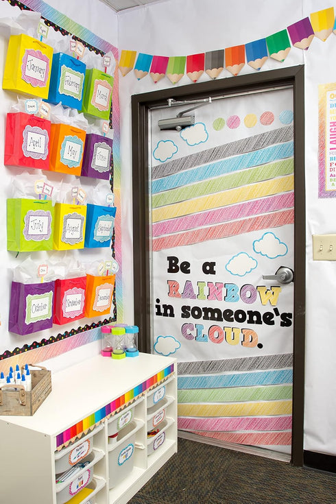 Teacher Created Resources 3496 Colored Pencils Die-Cut Border Trim, 35 Foot