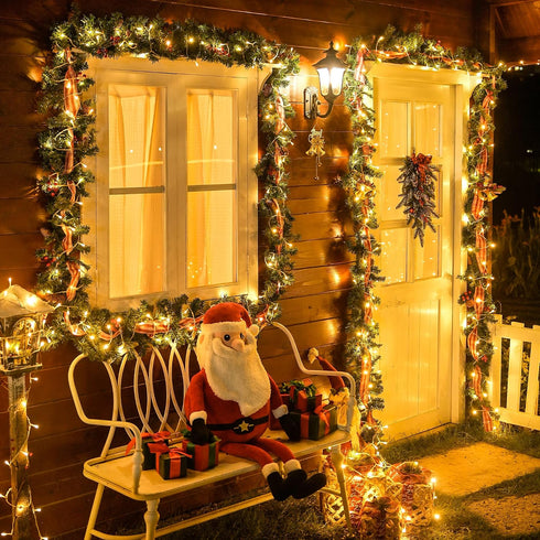 300 8 JMEXSUSS Warm White Christmas Lights for Bedroom, LED String Lights Indoor Outdoor Waterproof Clear Wire, Modes