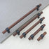 3" 3" Walnut Wood Cabinet Pull Handle Black Drawer Knob Pulls for Kitchen Beech Wood Dresser Knob (Walnut, Hole