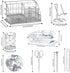 Silver Desk Organizers and Accessories Set, Stapler, Pen Holder, Phone Holder, and Office Supplies