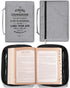 Christian Art Gifts Men's/Women's Bible Cover Strong & Courageous Joshua 1:9, Gray Canvas, Large