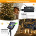 2 Pack 144ft 400 8 woohaha Solar Outdoor String Lights,Total LED Solar Christmas Lights with Remote and Timer, Modes