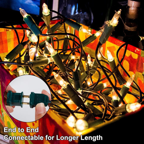 150 Count 29 120V Christmas Lights, FT Christmas Mini String Lights, Green Wire Fairy Light, UL Certified Connectable