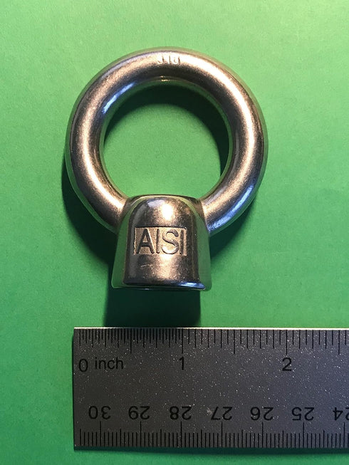 US STAINLESS Stainless Steel 316 Lifting Eye Nut, 1/2" UNC Marine Grade Pitch of 13