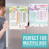 Magnetic Chore Chart for Kids - Good Behavior Dry Erase Daily & Weekly Responsibility List, Dinosaur Design