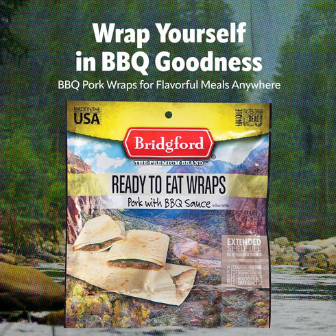 Packaging 3 Pack Backpacking, Bridgford BBQ Pork - Shelf-Stable High-Protein Survival Food in Convenient - - Camping