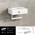 VOLDRA Toilet Paper Holder with Shelf White Wipes Dispenser for Bathroom Toilet Paper Holder with Storage Upgrade