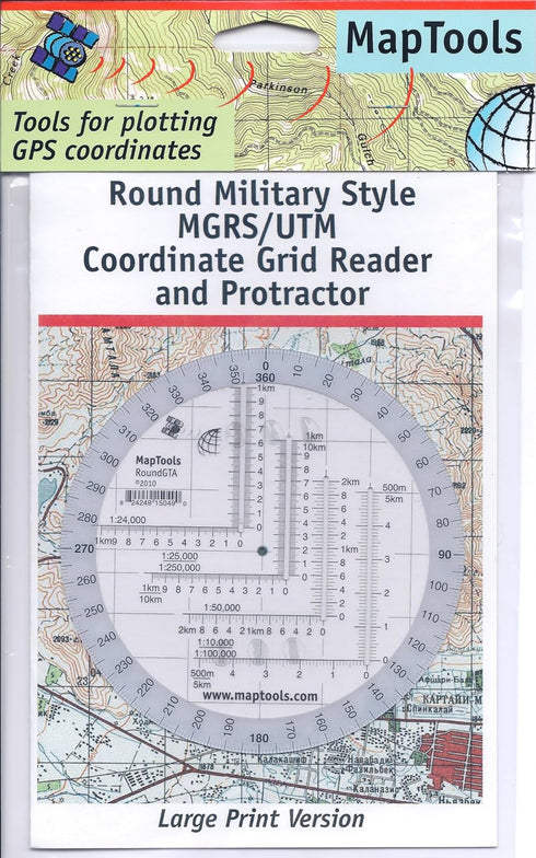Round Military Coordinate Scale and Protractor - Precision Measuring Tool