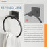 RUACQ Towel Ring, Square Base Hand Towel Holder, Stainless Steel Hand Towel Hanger Wall Mounted, Modern Hand Towel