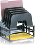 Officemate Incline Sorter - 2 Trays, 5-Compartments, Plastic, Black, 9.12w x 13.5d x 14h (22112)