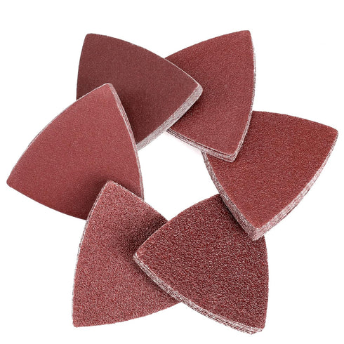 WORKPRO 150PCS Triangle Sanding Pads, 3-1/8 Inch Hook and Loop for Oscillating Multi Tool, 40/60/80/120/180/240 Grit