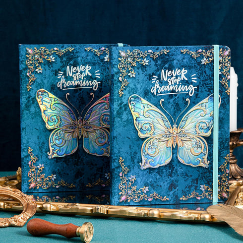 College Ruled Journal for Writing, B5 3D Butterfly Embossed Hardcover Notebook, 192 Pages, 9" x 6.9"