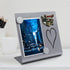 Magnetic Bulletin Board with Stand - Small Dry Erase Memo Board, Tabletop Metal Easel for Magnet Display, 8x8 Inches