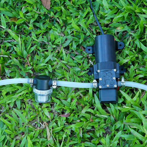 1/2 Inches Water Pump Strainer for 3/8 Inches Hose Barb, Twist-On Pipe Sprayer Filter for 12V DC 80 PSI RV Marine Boat