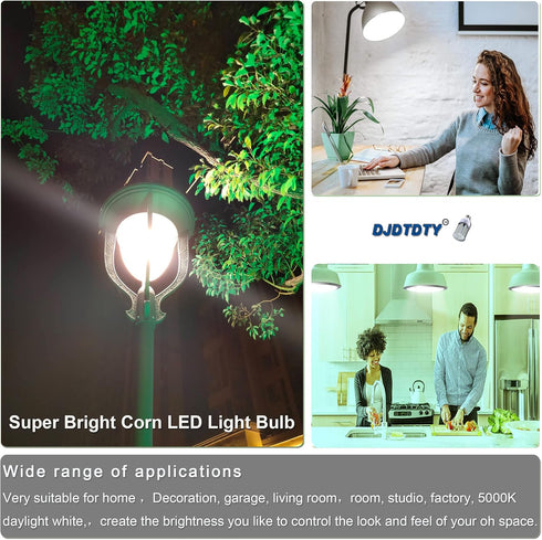 Amazon High Brightness LED Light Bulb, 2 Pack, 30W-300W/LED Corn Bulb, E26 Base, 5000K, Suitable for Garage, Workshop