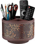 Thipoten Remote Control Holder, Faux Leather 360° Art Supply Organizer, Multi-Functional Caddy for Office Supplies