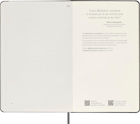Moleskine Smart Notebook, Large, Plain, Black, Hard Cover, 5 x 8.25