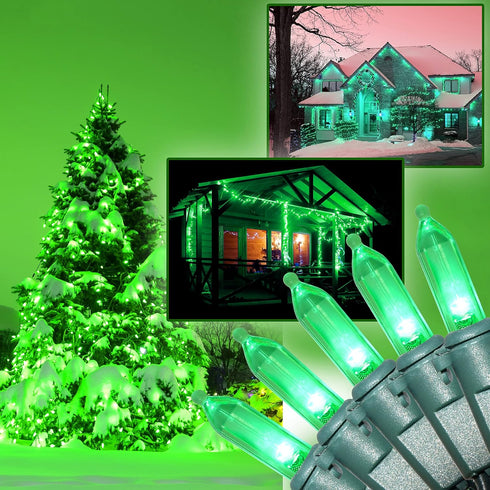 Holiday Essence 100 LED Green St Patrick's Day Christmas String Lights - 26.9 Ft for Indoor and Outdoor